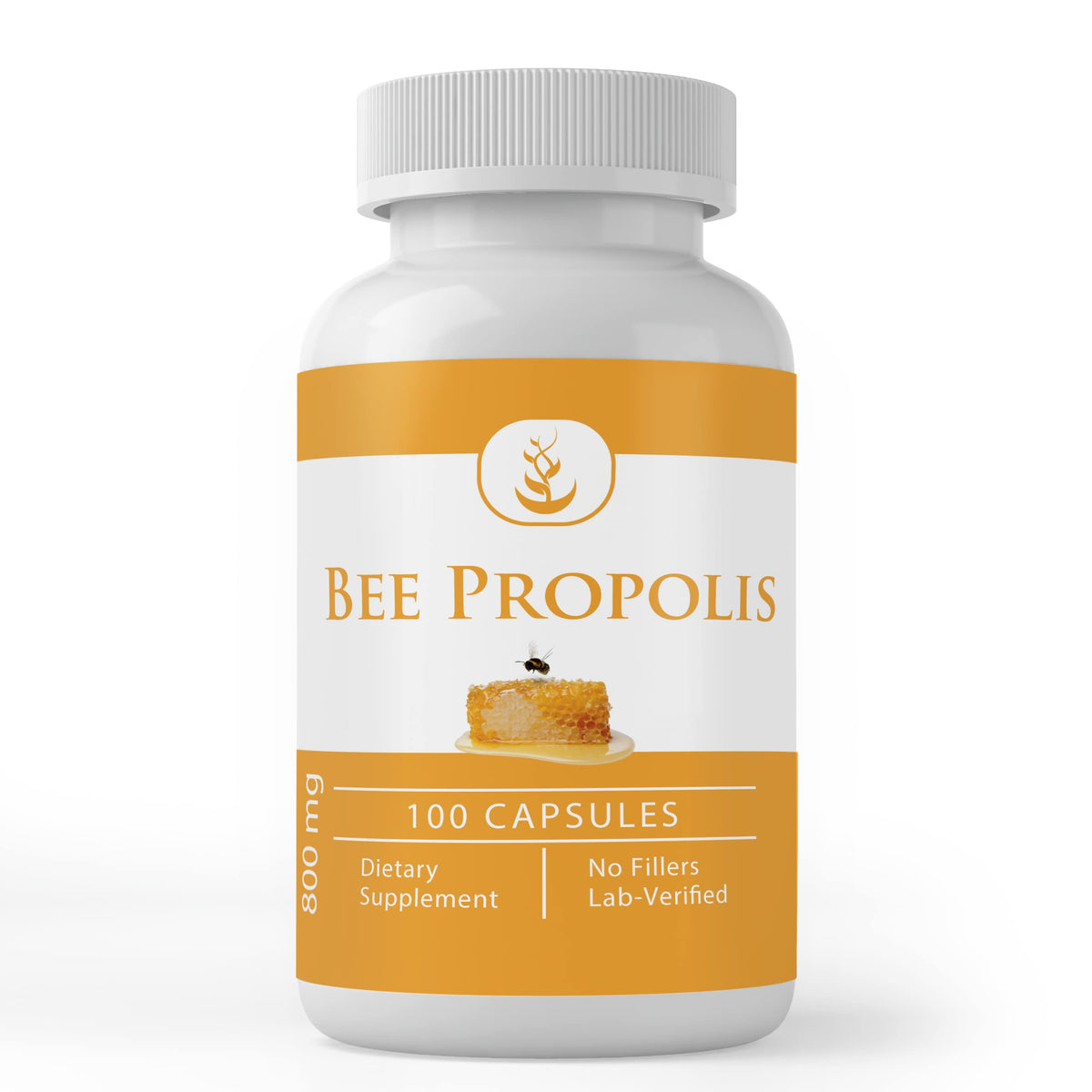 Capsules de propolis d'abeille PURE ORIGINAL INGREDIENTS, vue de face