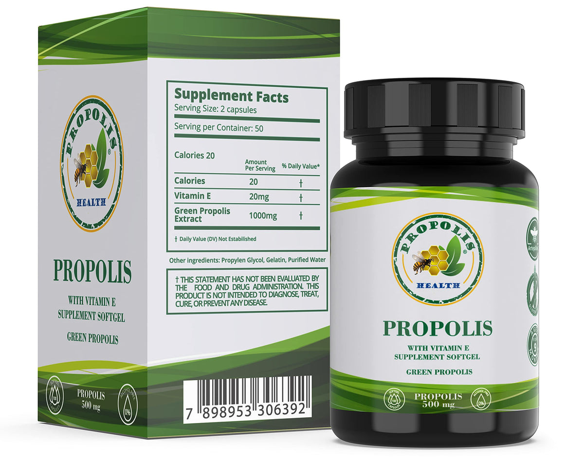 Capsules de propolis Health en gros plan