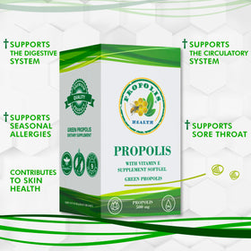 Capsules de propolis Health ouvertes avec contenu