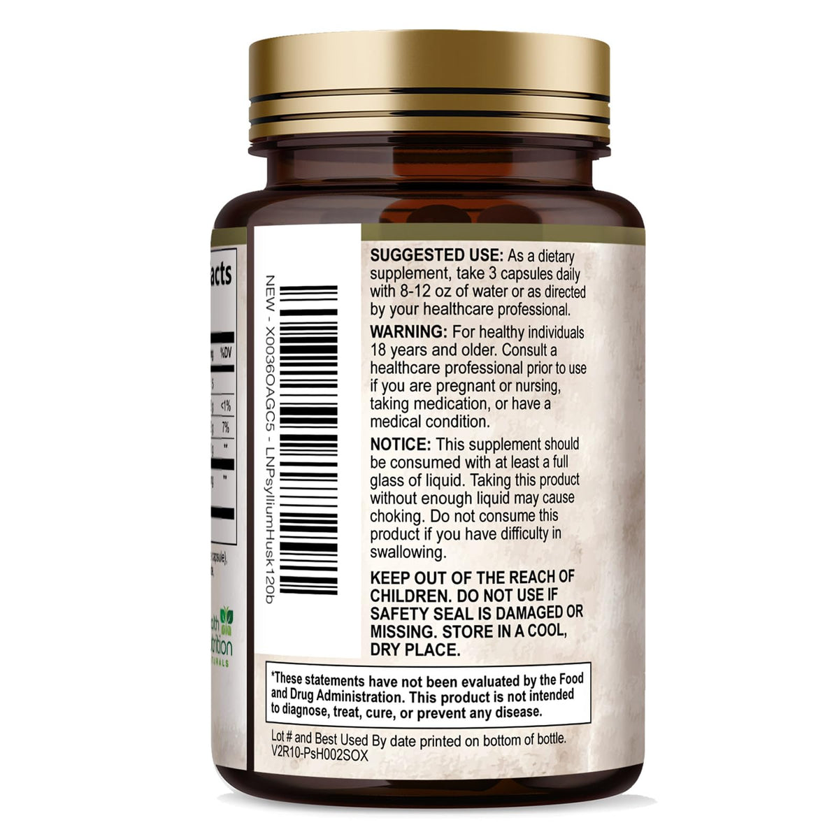 Capsules de psyllium avec un fond de nature