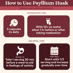 Capsules de psyllium bio ORGANIC INDIA, présentation avec des ingrédients naturels