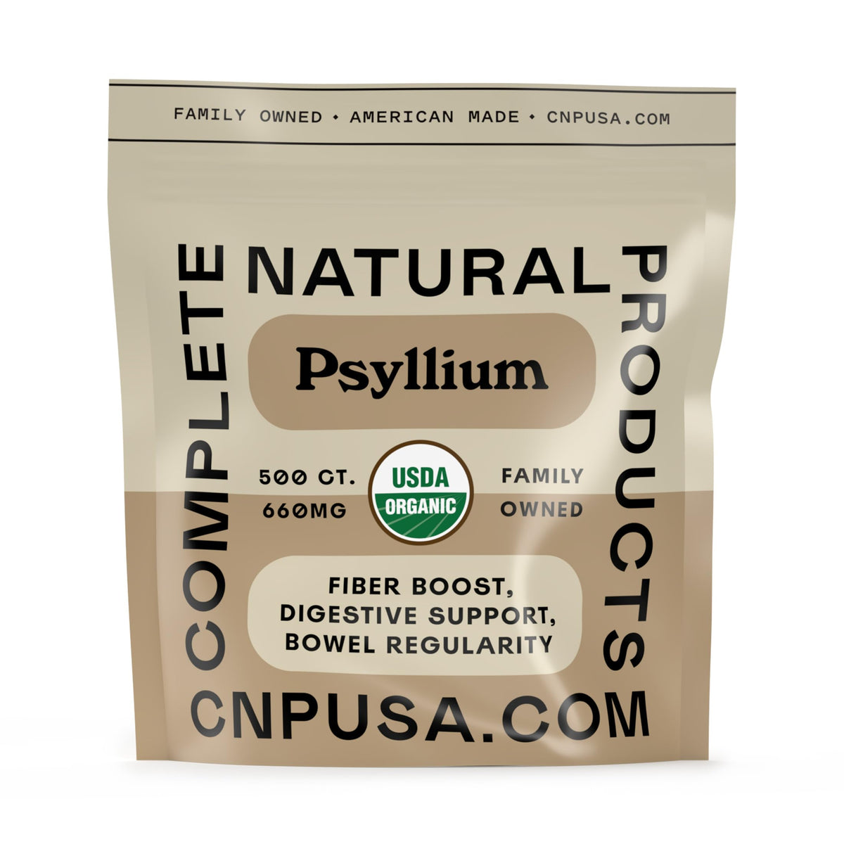 Capsules de psyllium biologique 660mg vue de face
