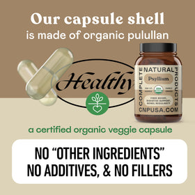 Capsules de psyllium biologique en format pratique pour le transport
