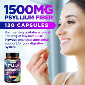 Capsules de psyllium Built by Nature dans une main