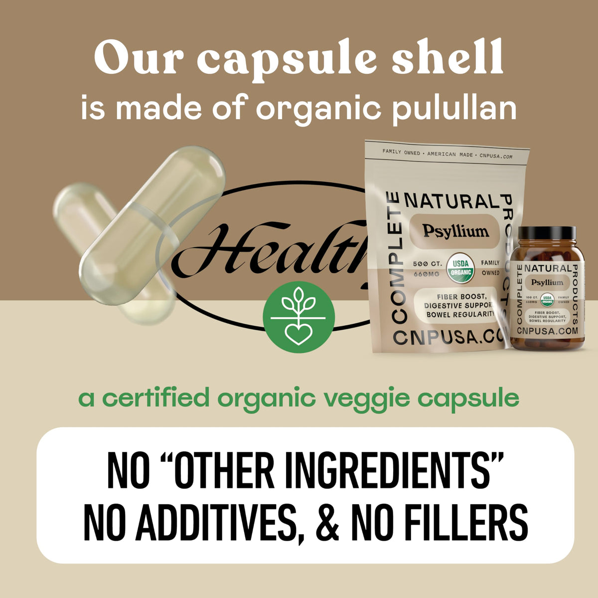 Capsules de psyllium dans un environnement de cuisine
