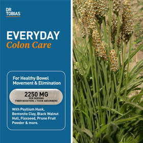 Capsules de psyllium Dr. Tobias sur fond blanc