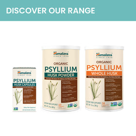 Capsules de psyllium husk Himalaya dans un bol