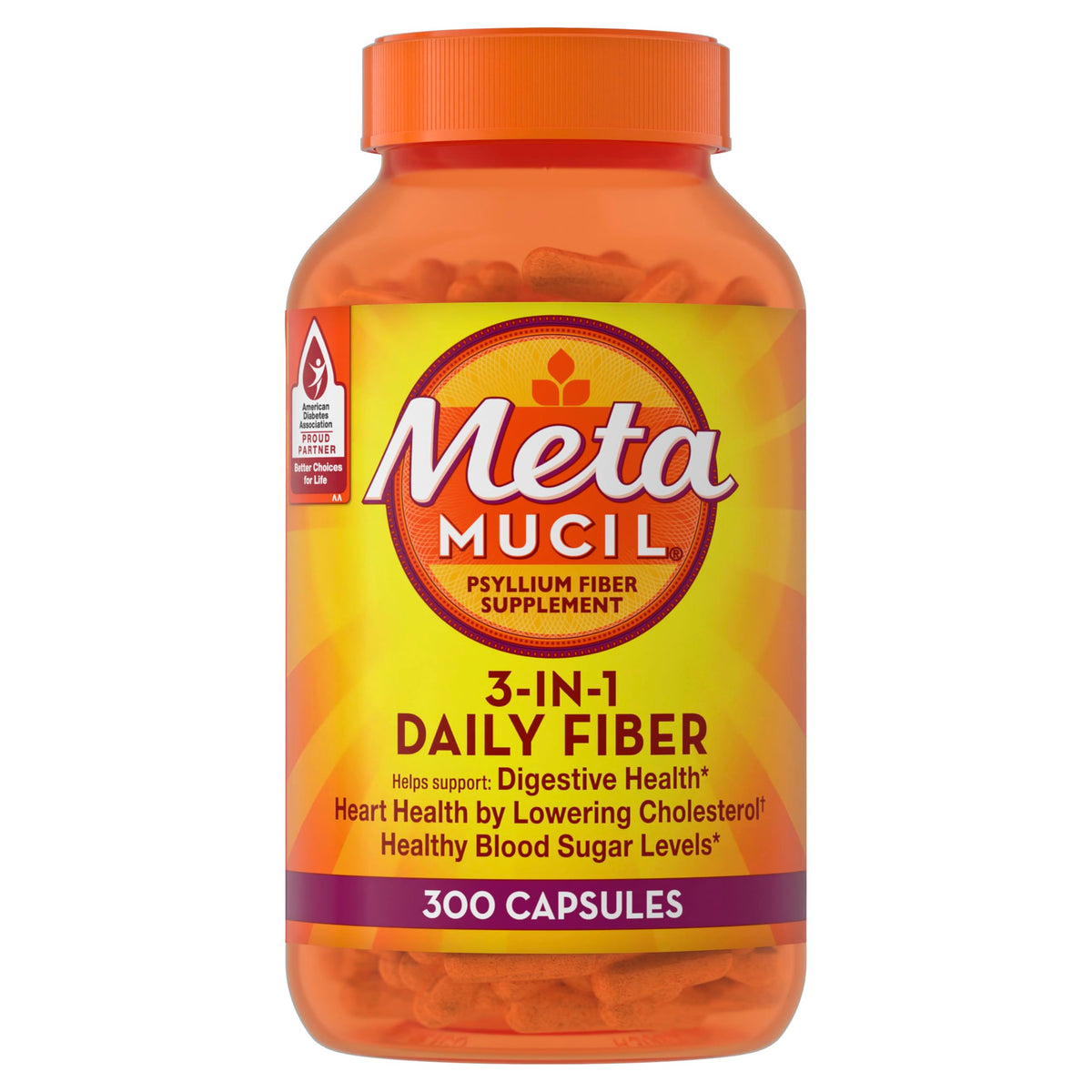 Capsules de psyllium Metamucil avec des ingrédients naturels