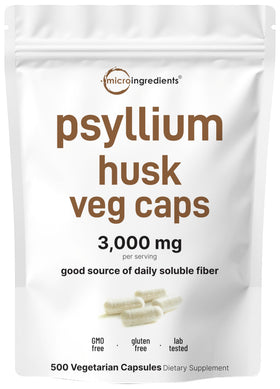 Capsules de psyllium Micro Ingredients 3000mg vue de face