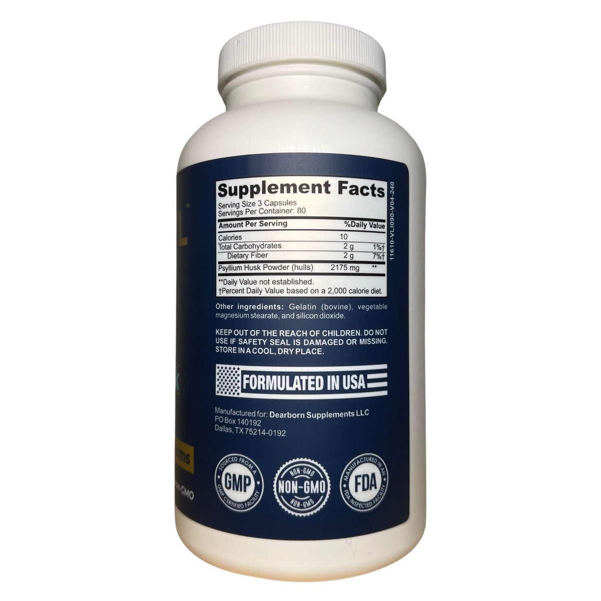 Capsules de psyllium TRTL sur une surface blanche