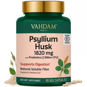 Capsules de psyllium VAHDAM 1800 mg vue de face