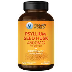 Capsules de psyllium Vitamin World 4500 mg, boîte de 120 capsules