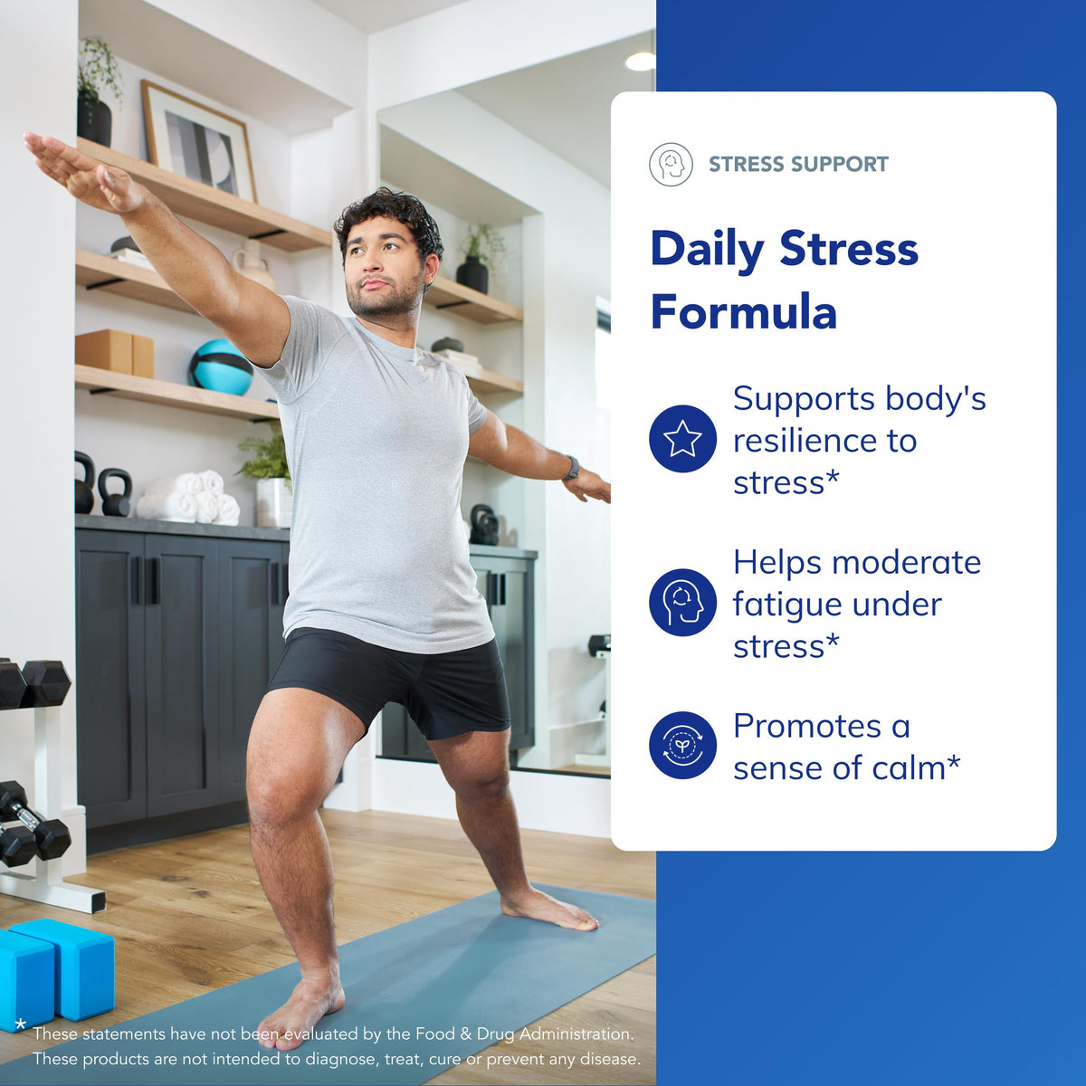 Capsules de Pure Encapsulations Daily Stress Formula sur une surface blanche