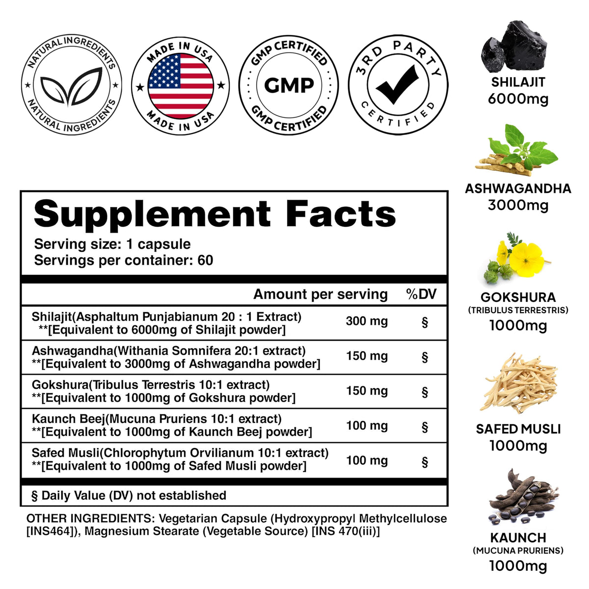 Capsules de Pure Prana Shilajit dans une main