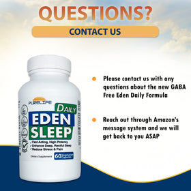 Capsules de PureLife Supplements Eden Daily Sleep dans un verre