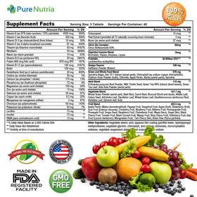 Capsules de PureNutria Multivitamines sur fond blanc
