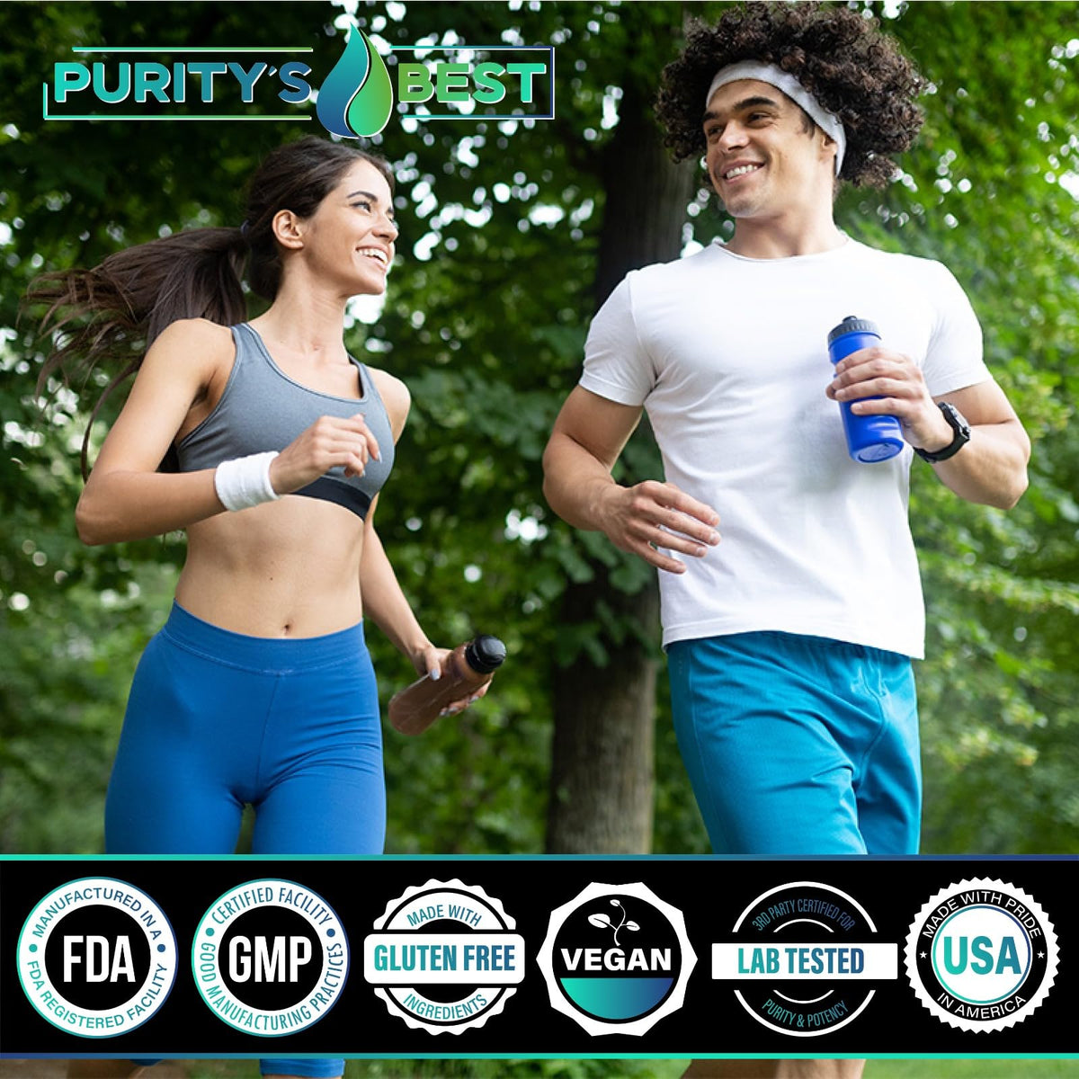 Capsules de Purity's Best Magnésium 300mg dans une cuillère