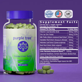 Capsules de purple tree Happy Liver Daily dans une main