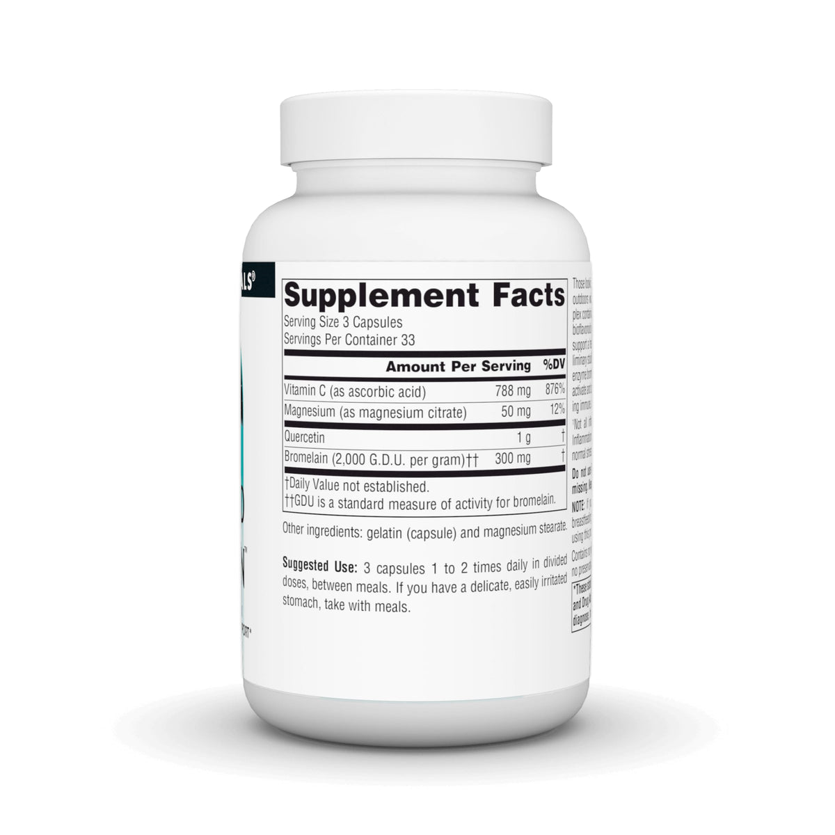 Capsules de Quercétine Activée Source Naturals sur une surface blanche