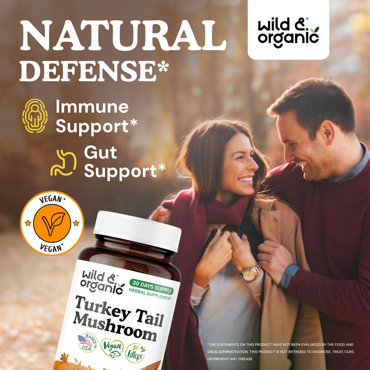 Capsules de queue de dinde Wild & Organic sur une table