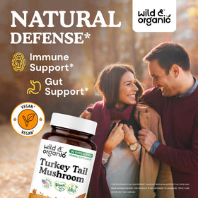Capsules de queue de dinde Wild & Organic sur une table