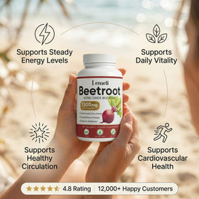 Capsules de racine de betterave WHDEOW avec verre d'eau
