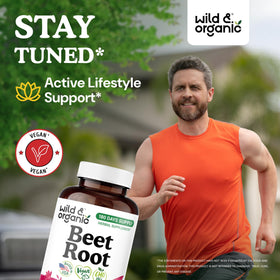 Capsules de racine de betterave Wild & Organic en gros plan