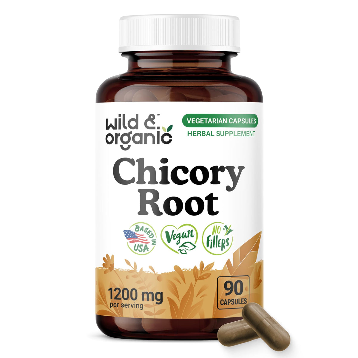 Capsules de racine de chicorée Wild & Organic, vue de face