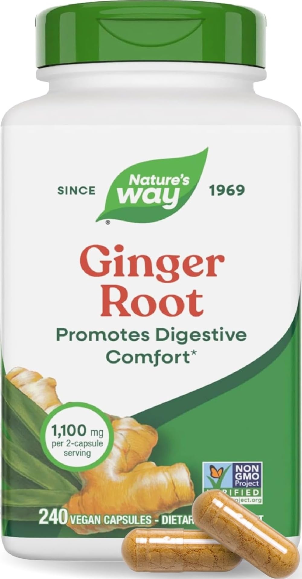 Capsules de racine de gingembre Nature's Way 240 ct vue avant