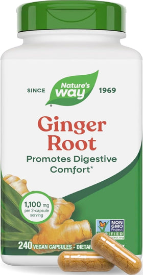 Capsules de racine de gingembre Nature's Way 240 ct vue avant