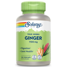 Capsules de racine de gingembre SOLARAY en gros plan
