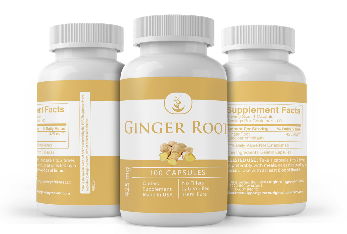 Capsules de racine de gingembre sur une surface en bois