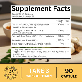 Capsules de Racine de Maca AlturaWise sur fond blanc