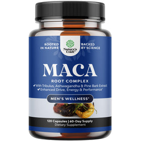 Capsules de Racine de Maca Noire de Natures Craft, 120 unités, vue de face