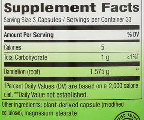 Capsules de Racine de Pissenlit Nature's Way sur fond blanc