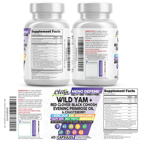 Capsules de racine de yam sauvage avec ingrédients naturels