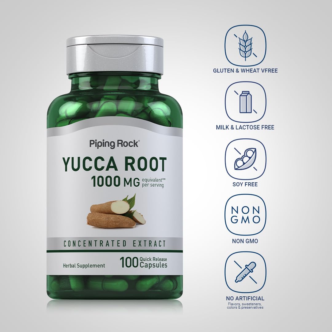 Capsules de racine de yucca Piping Rock sur une surface