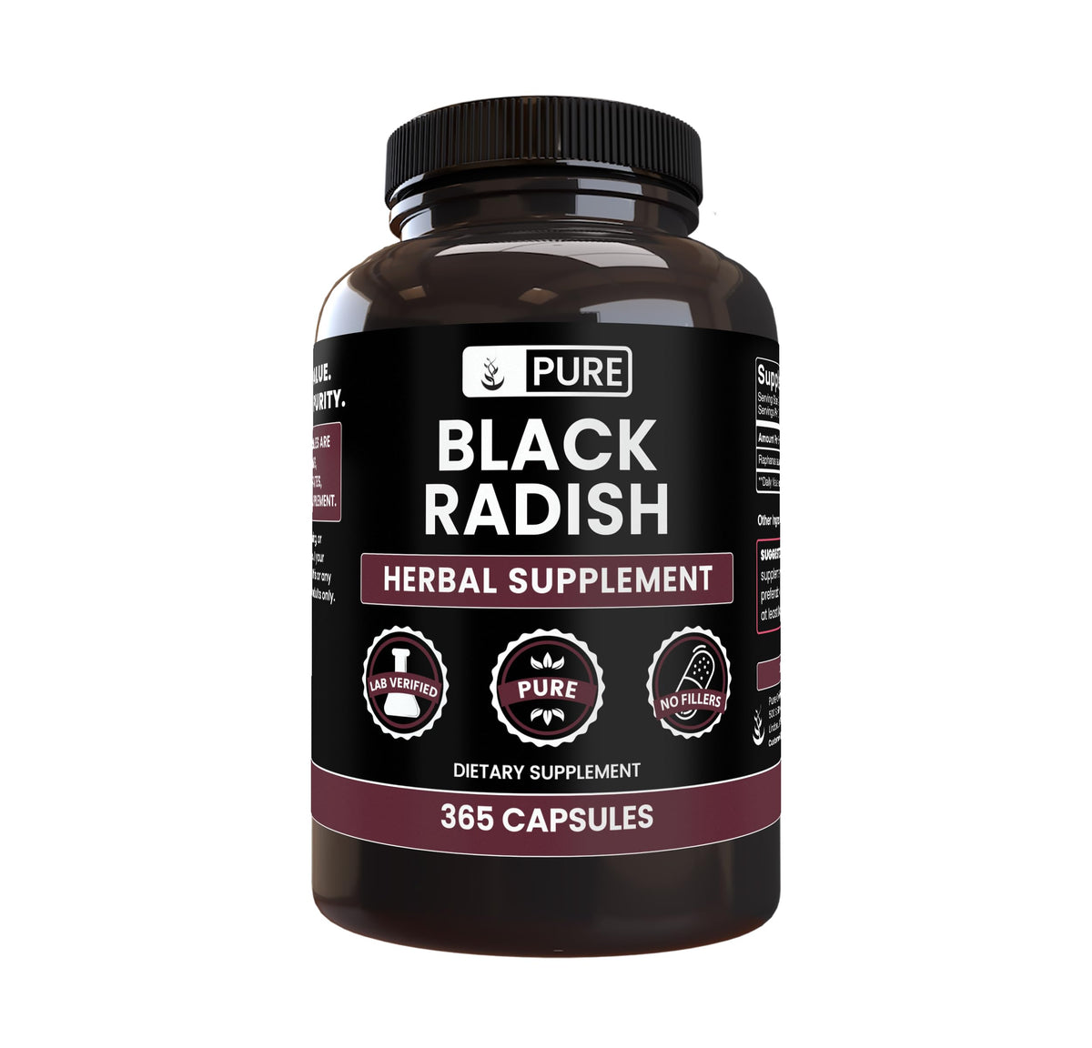 Capsules de Radis Noir PURE ORIGINAL INGREDIENTS, vue avant