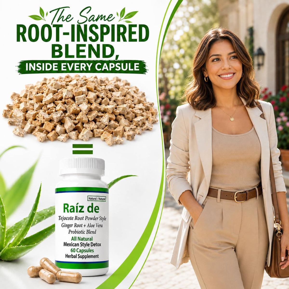 Capsules de Raiz DE Tejocote Root sur fond blanc