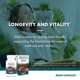 Capsules de Reishi Host Defense avec un verre d'eau