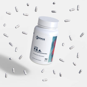 Capsules de Renue By Science P.E.A sur une table