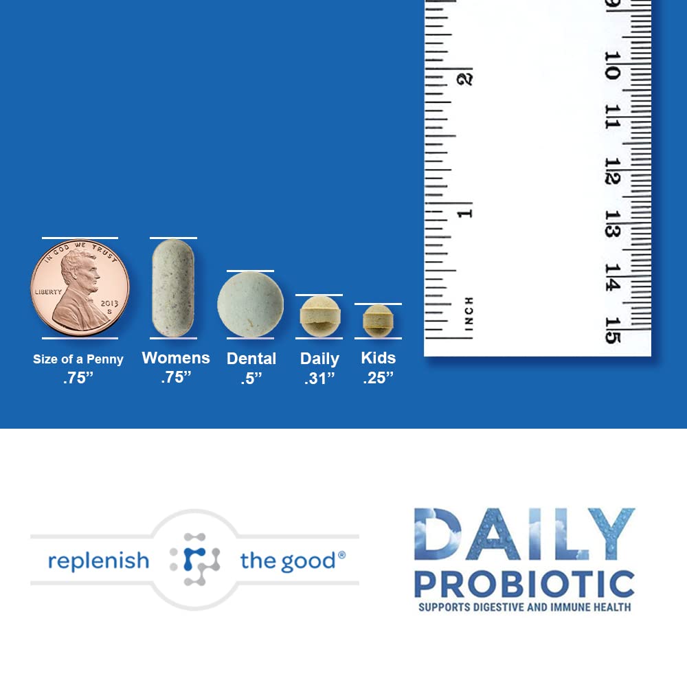 Capsules de Replenish the Good Probiotique Quotidien sur une surface blanche