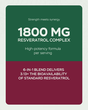 Capsules de Resvératrol 1800mg de 4Well Products sur une surface blanche