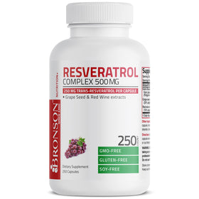 Capsules de Resvératrol Bronson sur une table