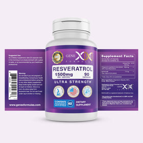 Capsules de Resveratrol Genex Formulas sur une table