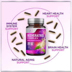 Capsules de resvératrol Hello Lovely! sur une table en bois