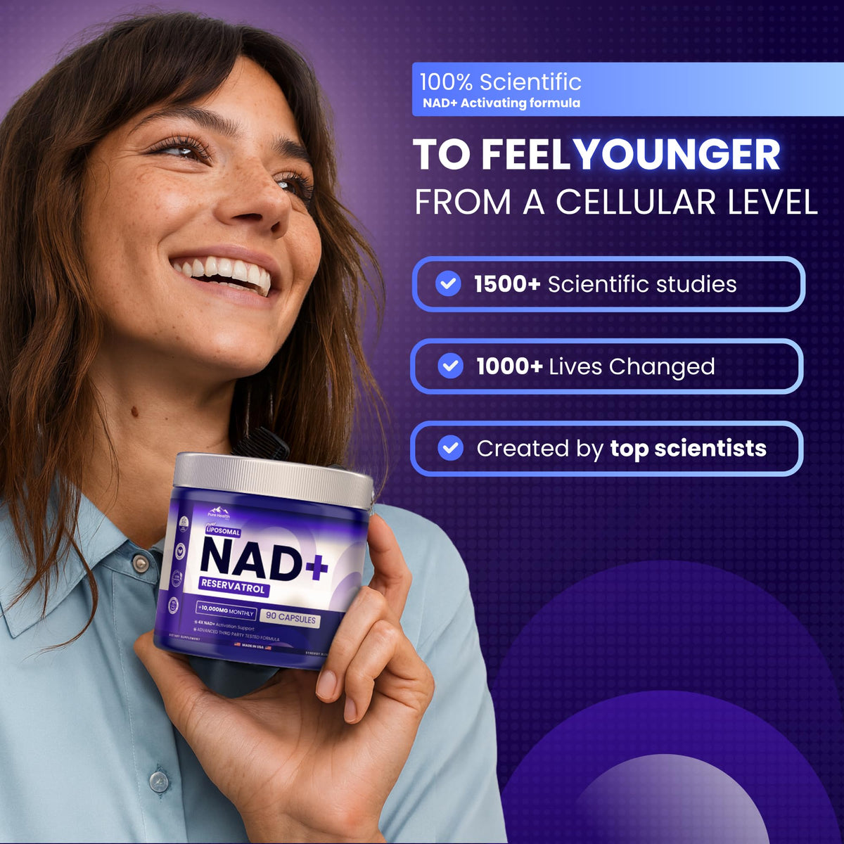 Capsules de Resvératrol PURE HEALTH MAX dans une cuillère
