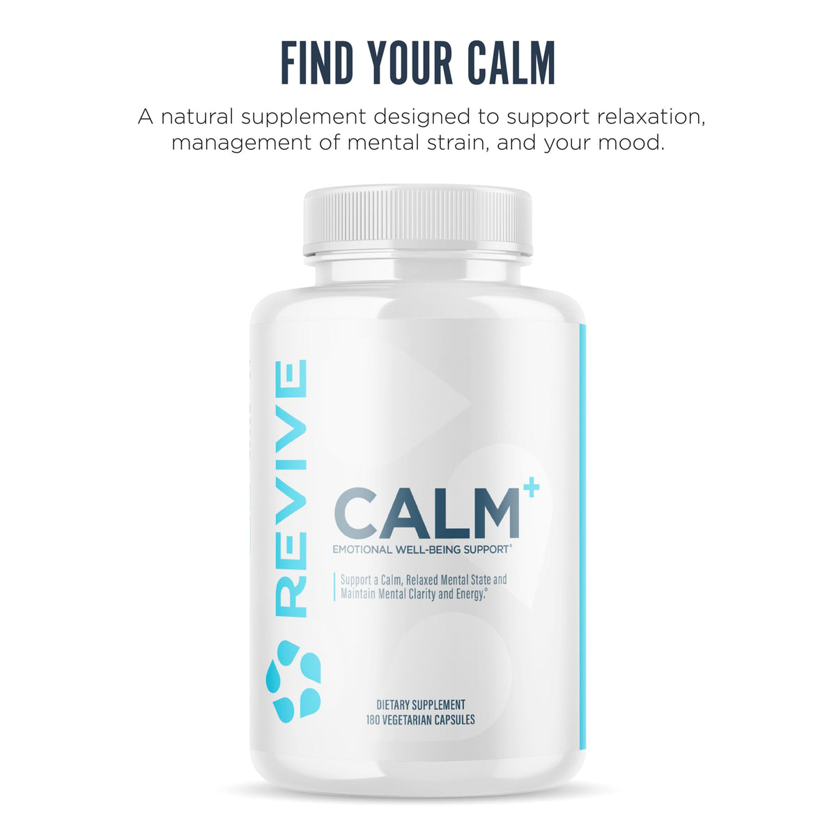 Capsules de Revive Calm+ sur une surface blanche