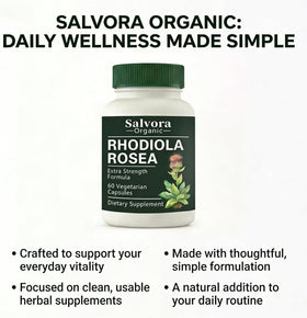 Capsules de Rhodiola Rosea dans une main