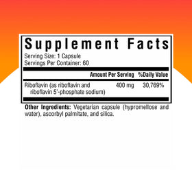 Capsules de riboflavine Seeking Health 400 mg, présentation sur une table